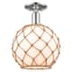 Option Polished Nickel / White Glass with Brown Rope