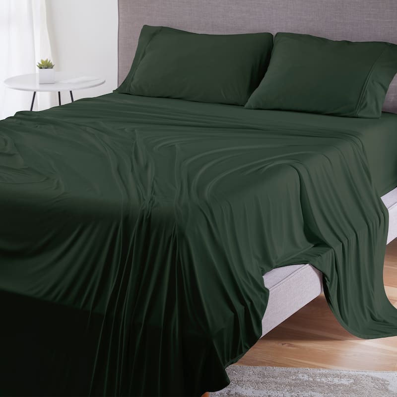 BEDGEAR Dri-Tec Moisture Wicking Bed Sheet Set - Sheets for Hot Sleepers - Queen - Forest Green