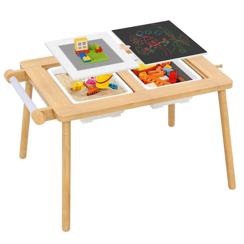 Costway Sensory Table & Chair Set for Kids 2-8 with Foldable Bins for - See Details