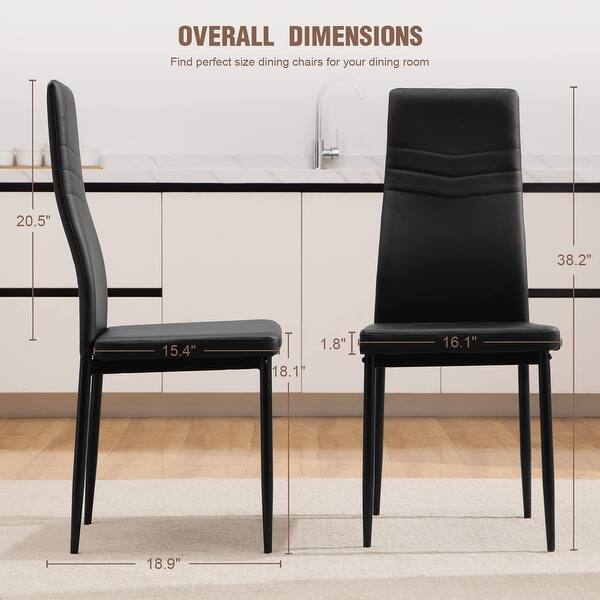 WISOICE Dining Chairs Set of 4, Black Chairs for Dining Room, High Back
