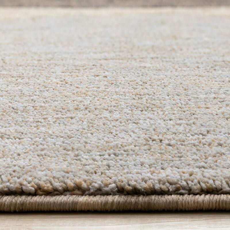 Caro Collection - Recycled Polyester Curvy Beige Grey Area Rug