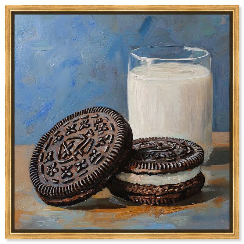 Ode to the Oreo Canvas by Art Remedy - Gold - 30" x 30"