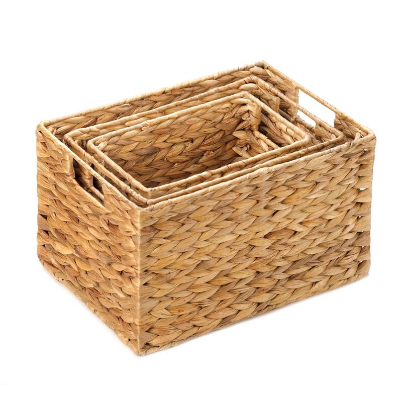 Rectangular Nesting Baskets - 14" - Brown - Set of 3