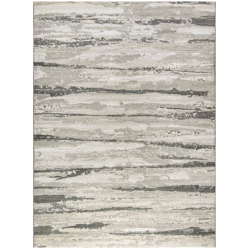 Power Loomed Abstract Modern Non Skid Stain Resistant Area Rug - 118' X '94' X '0.5