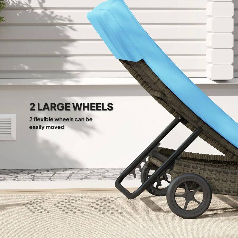 Foldable Chaise Lounge, 5-Level Adjustable Backrest, Breathable Mesh