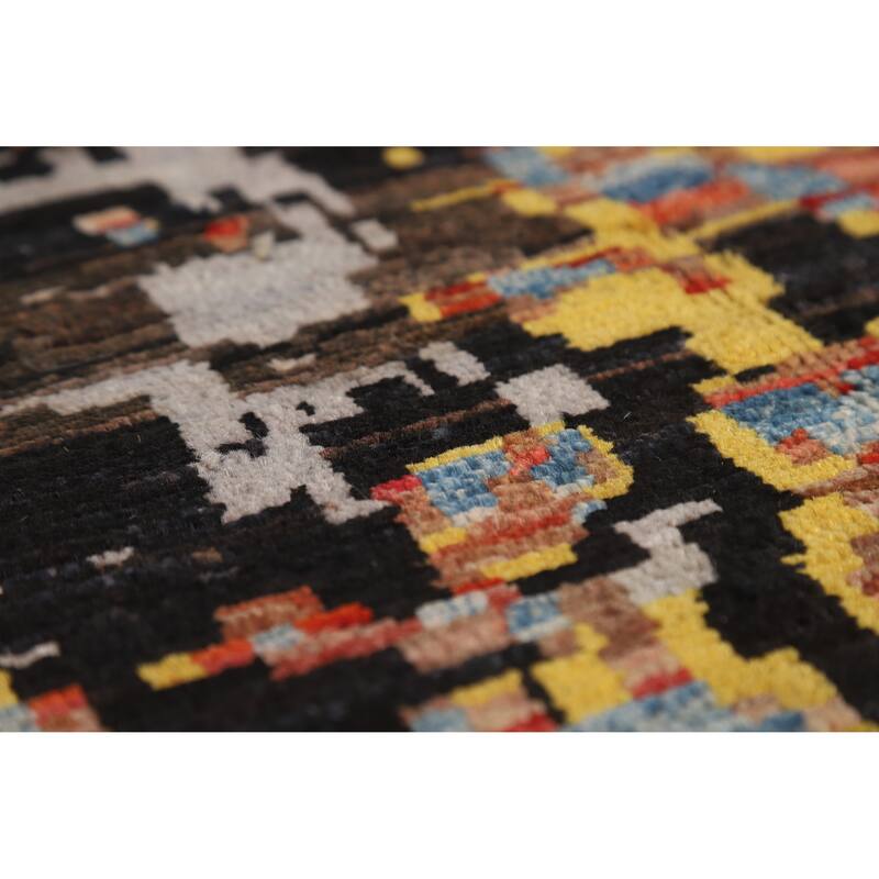 Contemporary Abstract Oriental Area Rug Hand-Knotted Wool Carpet - 8'3" x 11'3"