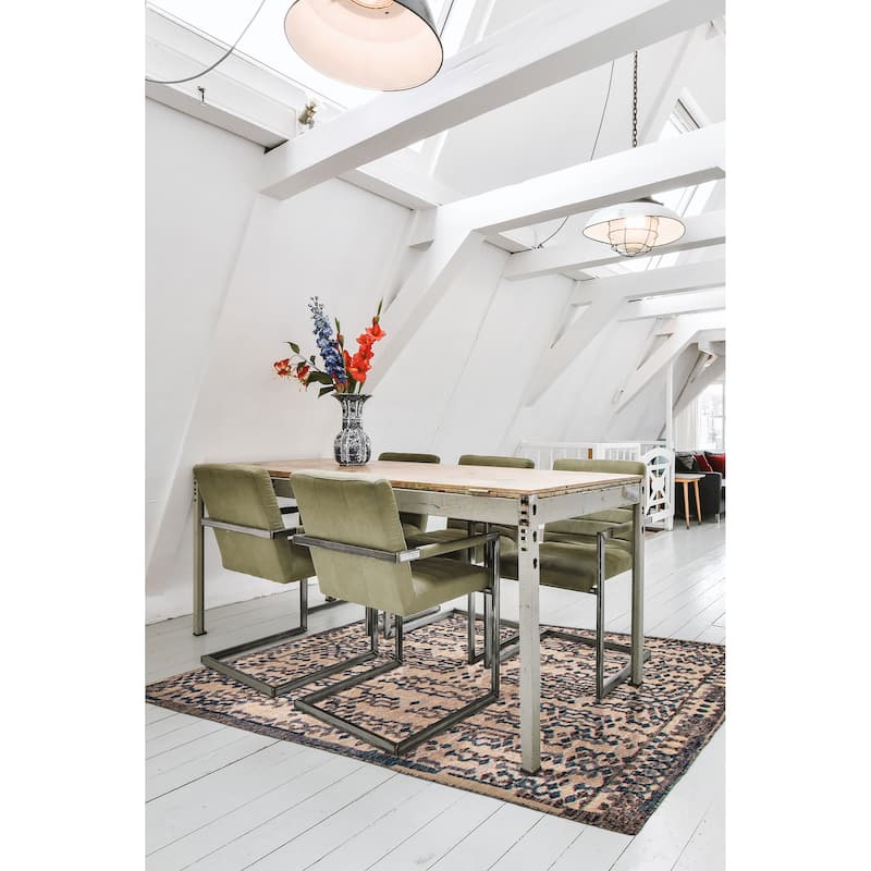 ECARPETGALLERY Hand-knotted Tangier Grey Wool Rug - 5'2 x 7'9
