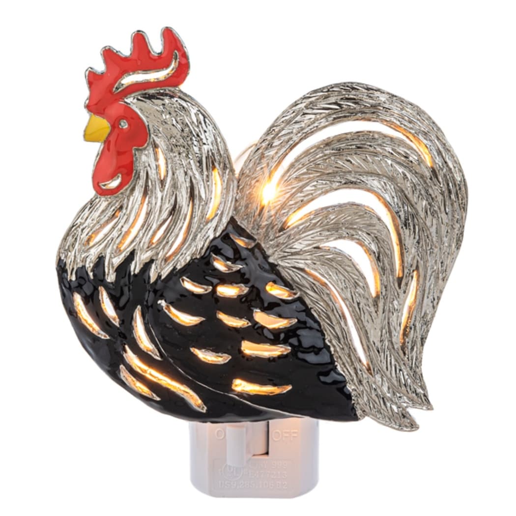 Rooster Electric Night Light 7 Watt Replacement Bulb Black and Silver