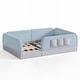 preview thumbnail 94 of 124, Twin/Full/Queen Teddy Fleece Floor Bed with Upholstered Safety Rails and Pocket