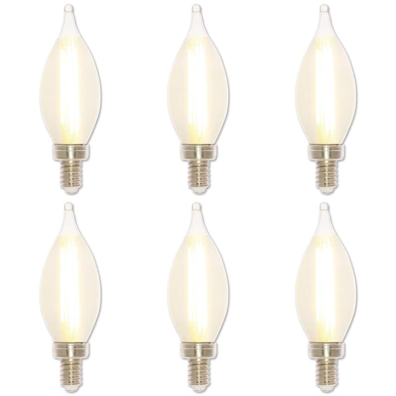 Westinghouse Lighting 4.5-Watt (60-Watt Equivalent) Clear Spun-Satin Glowescent C11 Dimmable LED Light Bulb - 6-Pack