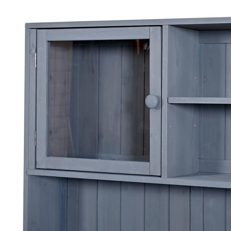 Roomfitters 65" Garden Potting Bench with Storage Hutch, Outdoor Potting Table & Prep Station, Drawer, Cabinet, Shelves