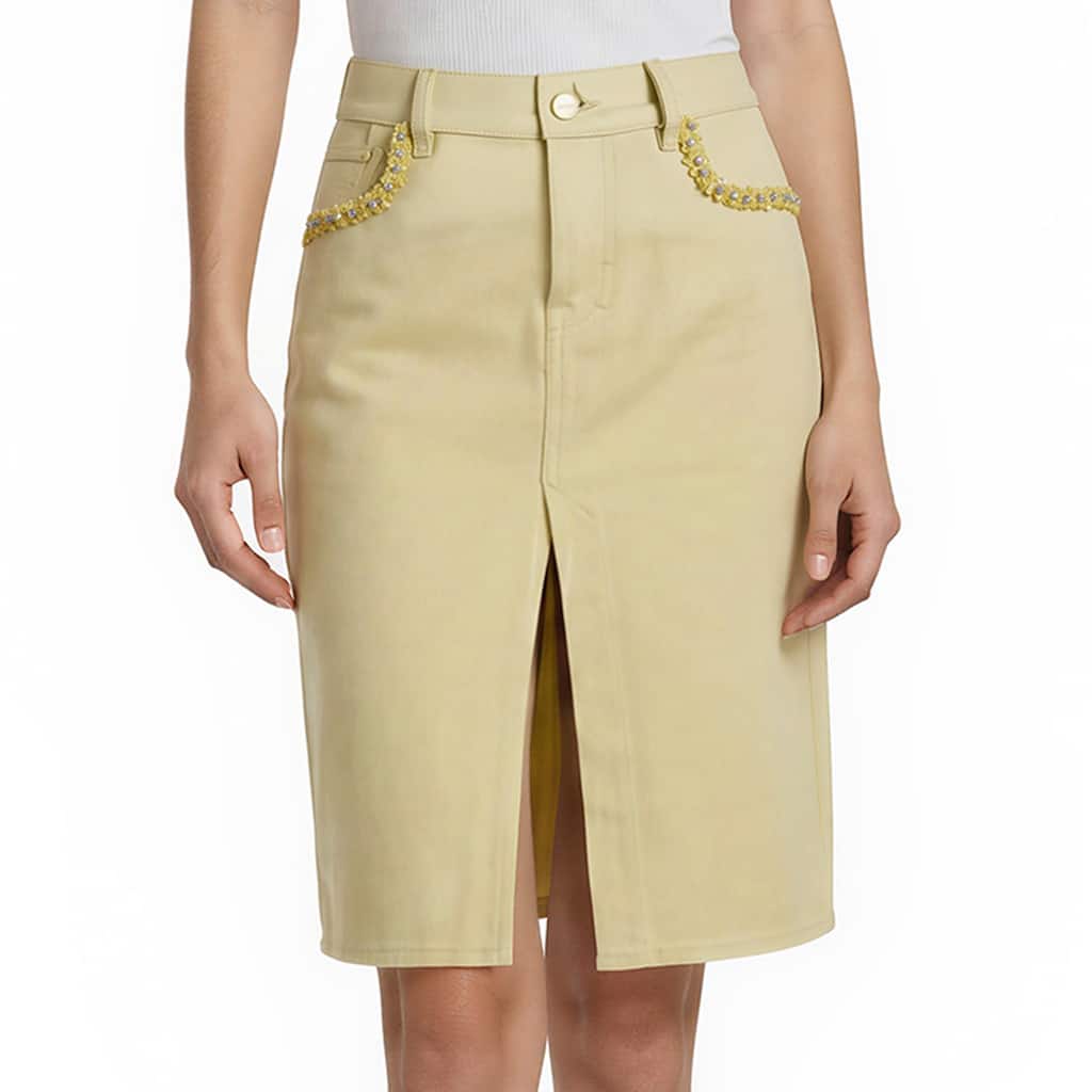 Gucci Yellow Denim Skirt