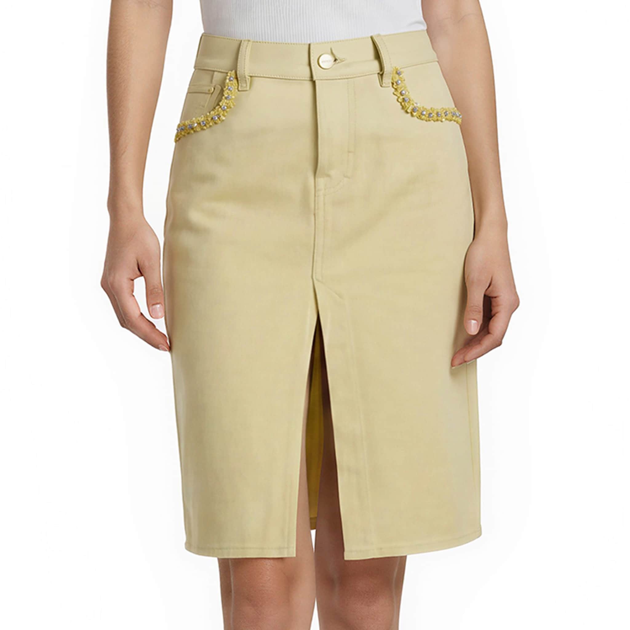 Gucci Yellow Denim Skirt