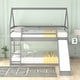 preview thumbnail 5 of 27, Twin Size Bunk House Bed with Slide and Ladder,House Shape Bunk bed with Slide