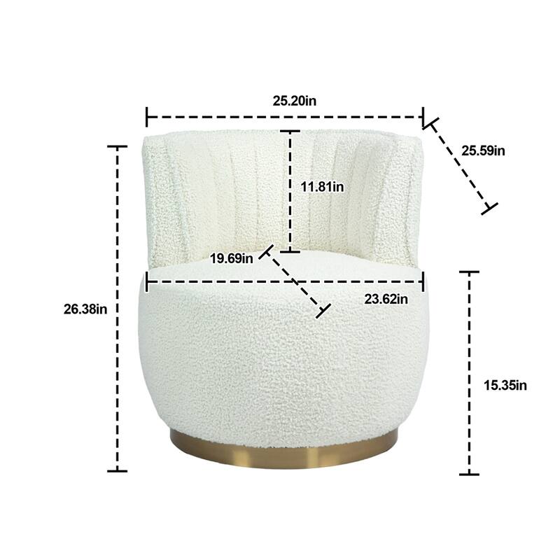 360 Degree Swivel Cuddle Barrel Accent Chairs with Wide Upholstered