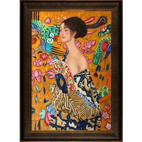 Gustav Klimt 'Signora con Ventaglio Interpretation' Hand Painted Oil Reproduction