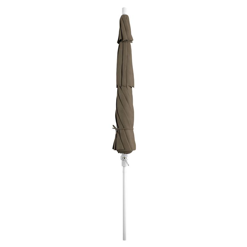 California Umbrella 11' Rd. Aluminum Patio Umbrella, Crank Lift, Collar Tilt, Dbl Wind Vent, White Finish, Sunbrella Fabric