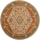 preview thumbnail 13 of 14, SAFAVIEH Handmade Heritage Krissy Traditional Oriental Wool Rug 6' Round - Light Blue/Rust - Round