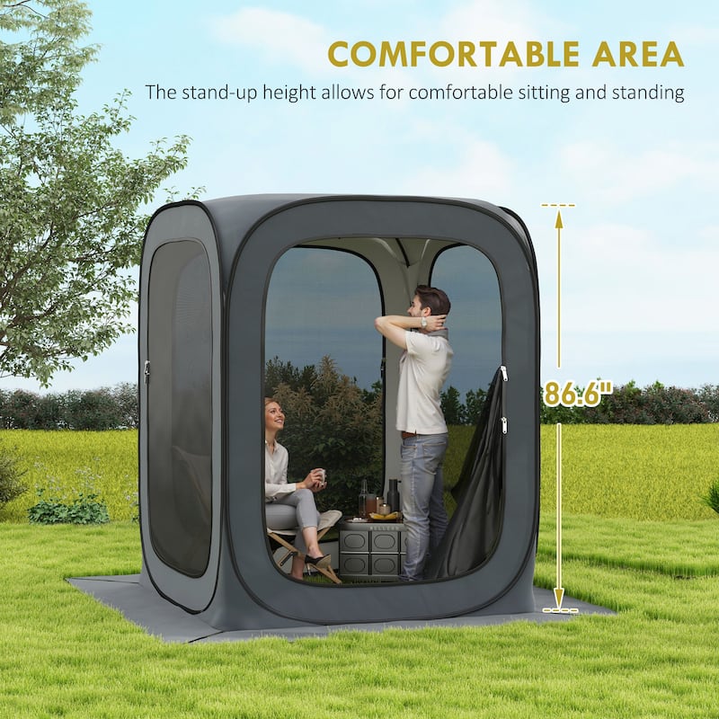 Pop Up Screen Room Tent Quick Setup Portable Outdoor Camping with Sun Protection - 70.9" L x 70.9" W x 86.6" H