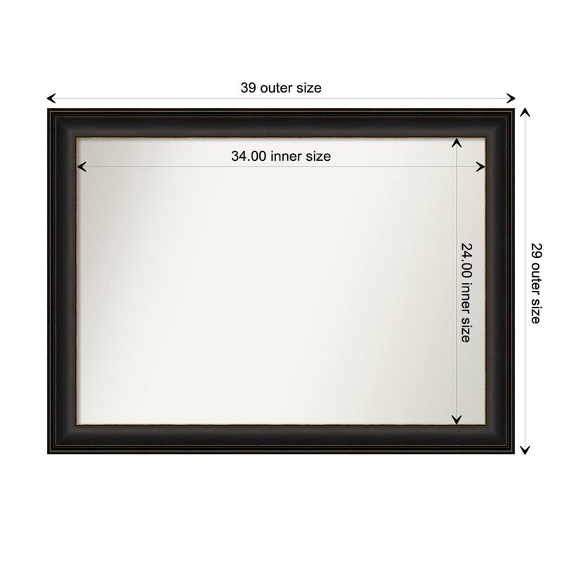 Trio Oil Rubbed Bronze Framed Non-Beveled Custom Wall Mirror, Bathroom Vanity Mirror - Outer Size: 38.5 x 28.5