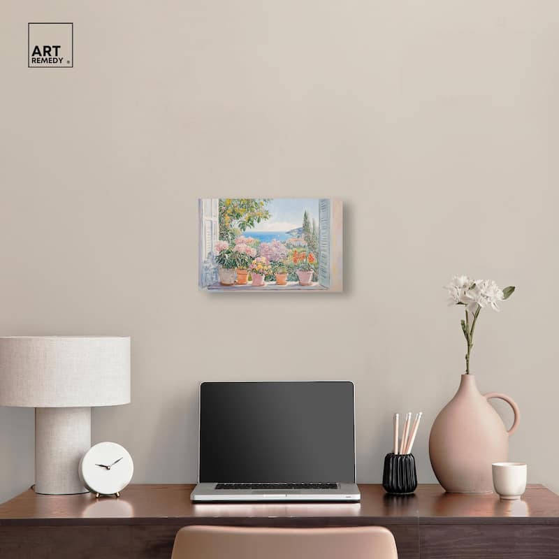 Mediterranean Blooms Canvas by Art Remedy, Gallery Wrapped