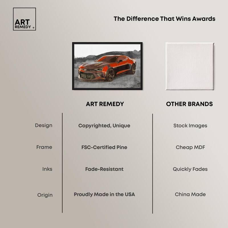 Red Sports Car Canvas by Art Remedy