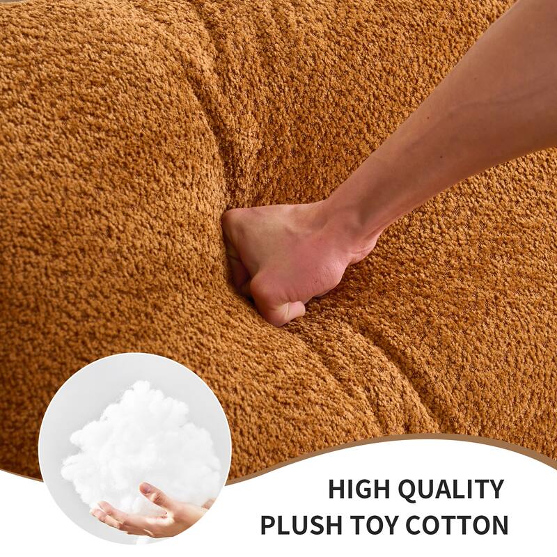 4-Seater Combined Sofa, Crochet Yarn Fabric, Full Sponge Compression Sofa,Combined Sofa With 4 Pillows