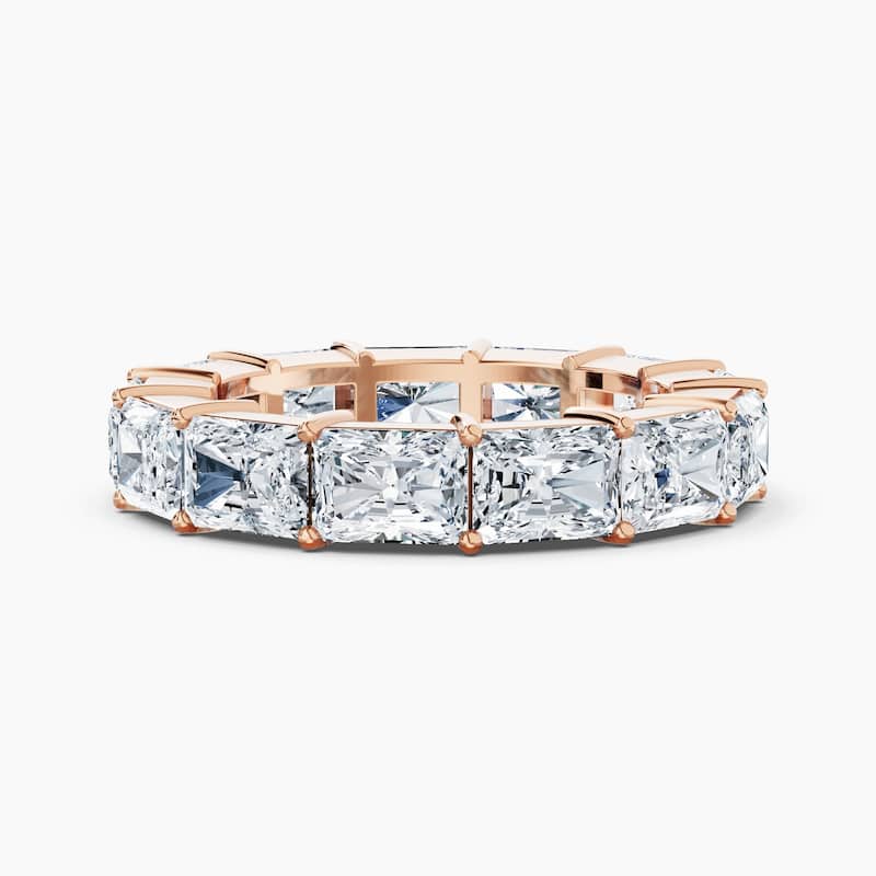 Auriya 14k Gold Radiant East-West Lab Grown Diamond Eternity Band 2.10 - 8.25 ct. tw. (F-G, VS) - 6.50 ct. wt. - 6.5 - Rose