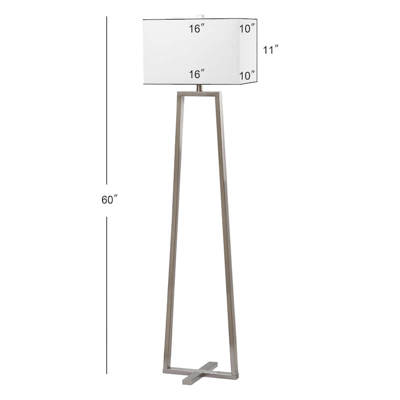SAFAVIEH Lighting Dyan 60-inch Nickel Floor Lamp - 16"x11"x60" - 16Wx11Dx60H