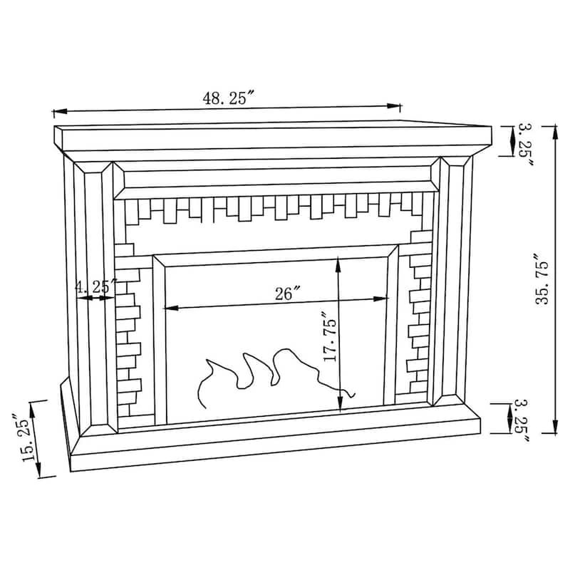 Gilmore Mirror Rectangular Freestanding Fireplace