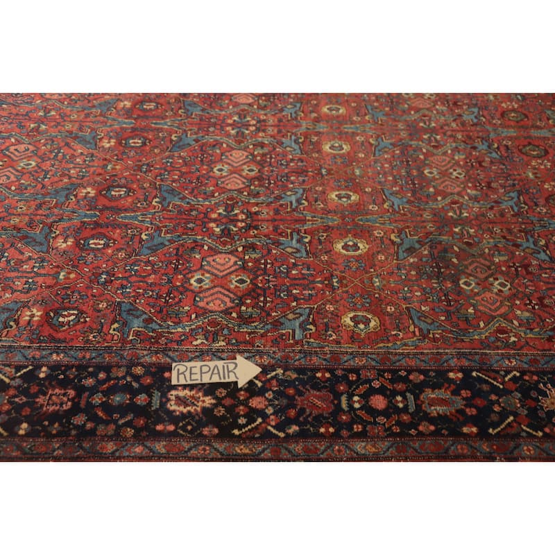 Hand Knotted Oriental 100% Wool Carpet Traditional Floral Oranges & Rust Malayer Area Rug - 13' 5'' X 11' 1''