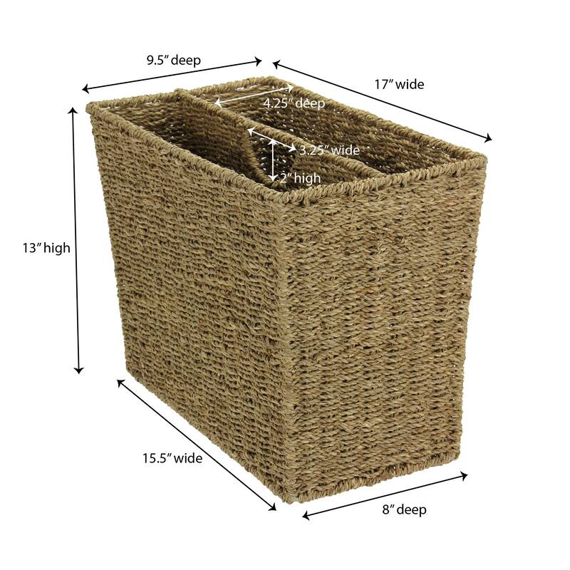 Household Essentials Handwoven Seagrass Wicker Magazine Rack