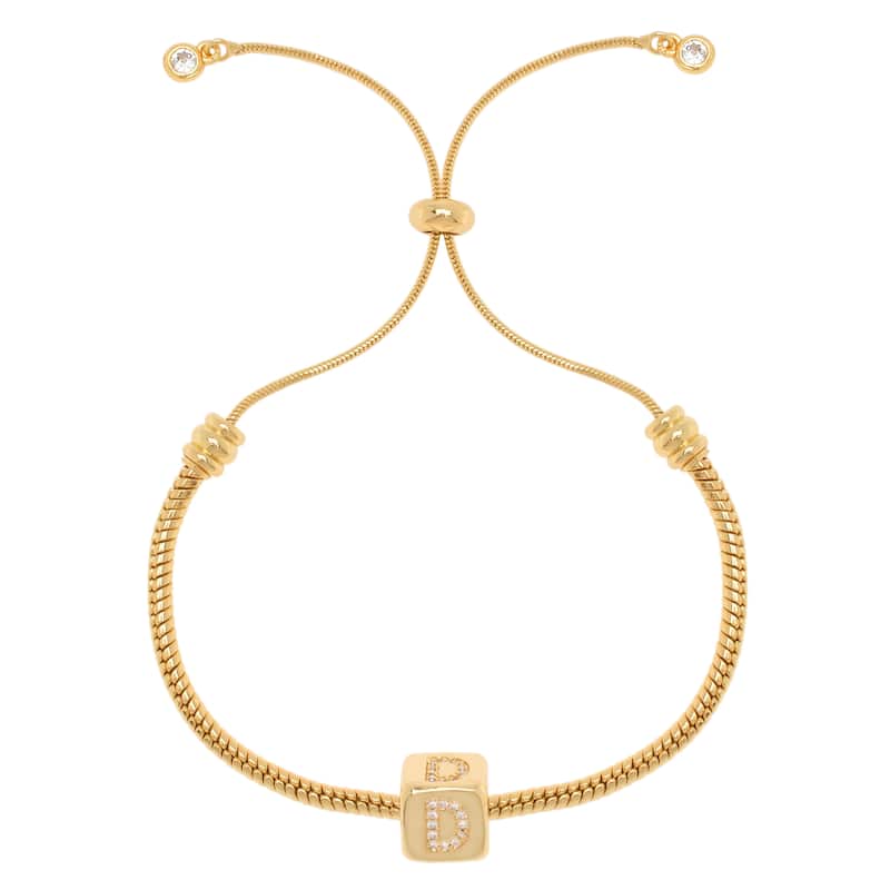 Victoria Townsend Gold Plated Initial Adjustable Bracelet - D