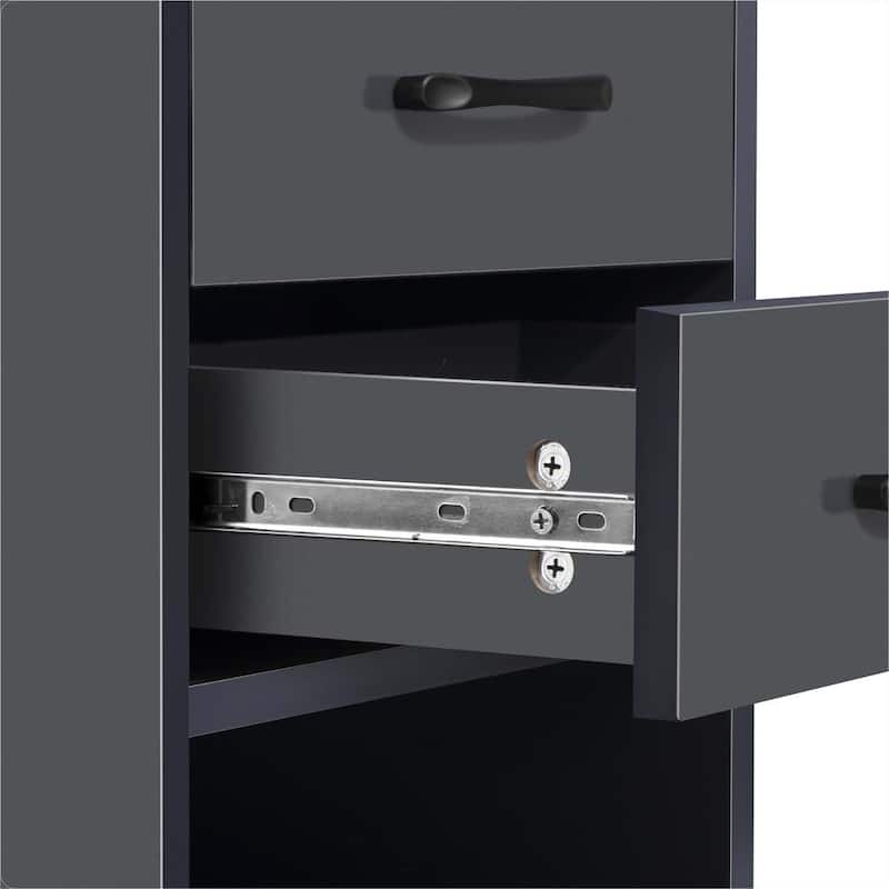Nightstand with 2 Drawers and Cabinet,USB Charging Ports