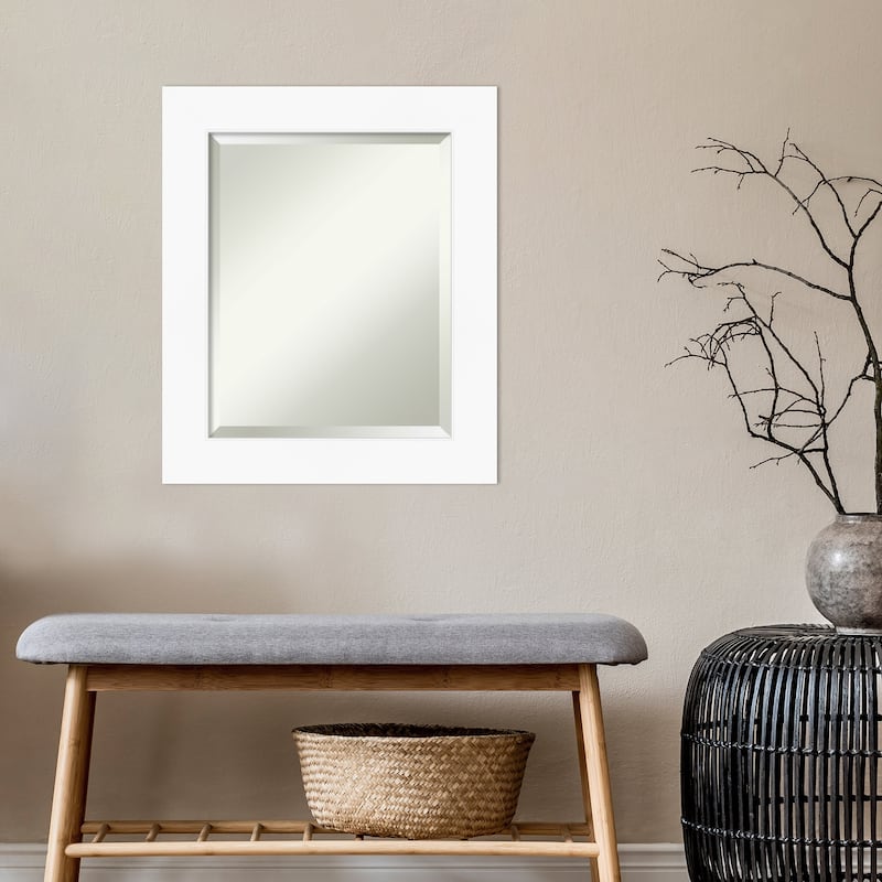 Beveled Wall Mirror - Cabinet White Frame - Cabinet White