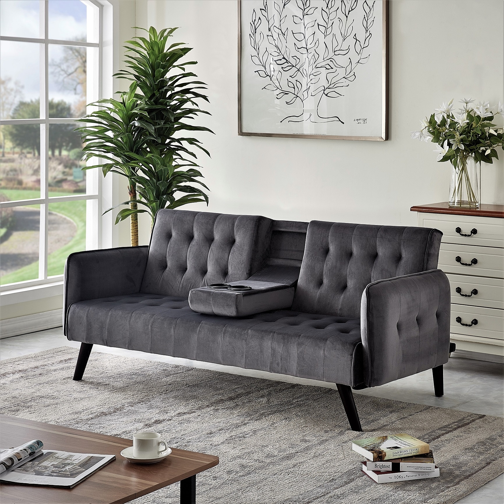 Us pride furniture carrington convertible sleeper sofa bed sale