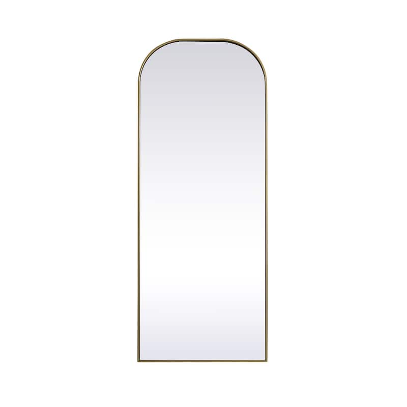 Indigo Home Metal Frame Arch Full Length Mirror 28x74 Inch - Brass