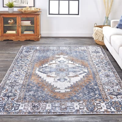 Grand Bazaar Prescott Machine Made Medallion Transitional Area Rug