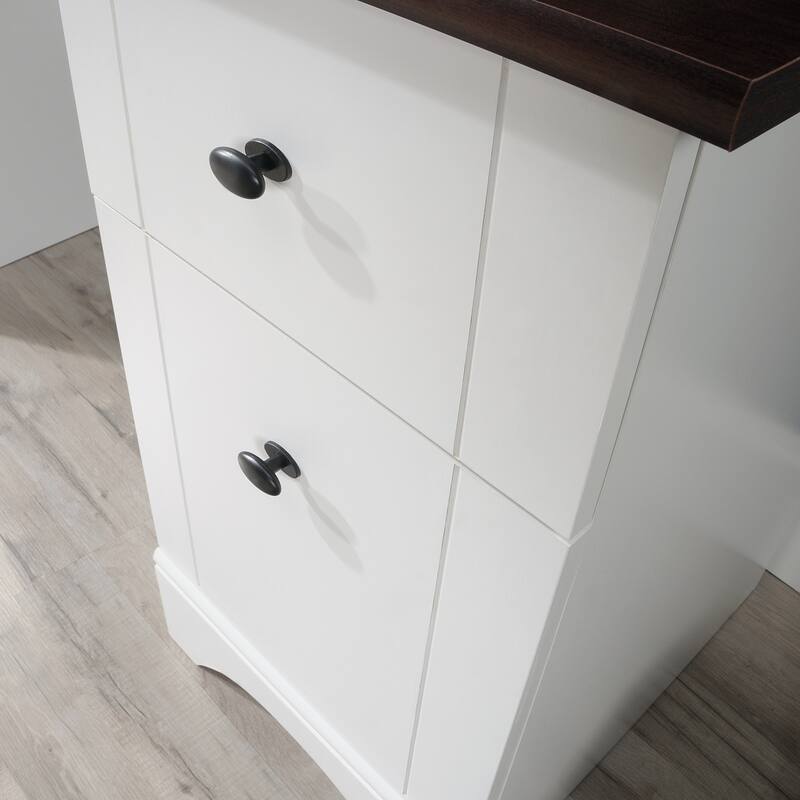 Engineered Wood Transitional Computer Desk Slide-Out Keyboard Tray