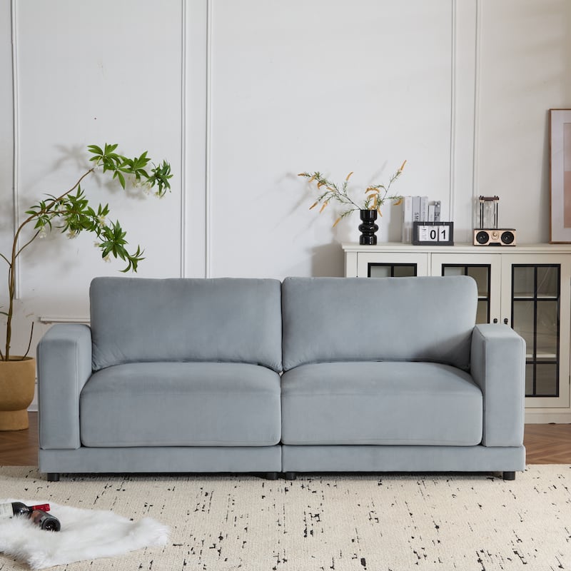 81" Classic Polyester 3-Seater Sofa with Soft Fabric Upholstery