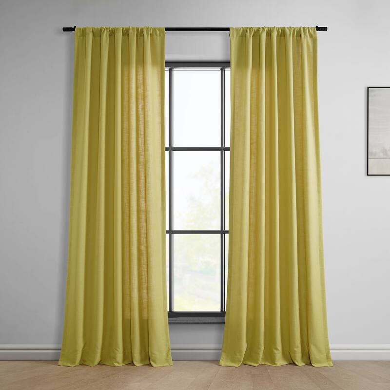 Exclusive Fabrics Classic Faux Linen Curtain (1 Panel) - 50 X 108 - Ochre