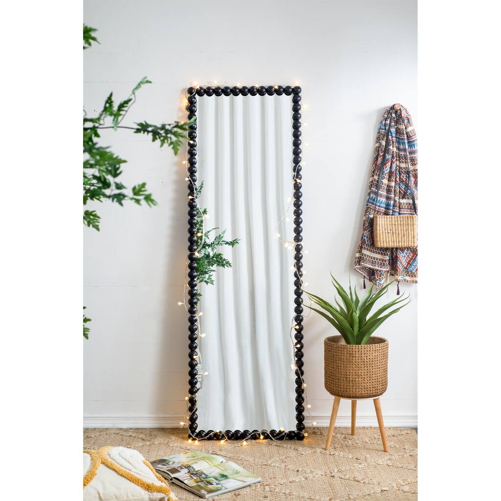 Full Length Mirror with Metal Beaded Frame