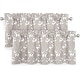 preview thumbnail 1 of 8, DriftAway Daisy Dahlia Blooming Flower Floral Lined Window Curtain Valance 2 Pack 52" width x 18 " length 2 pack - Beige