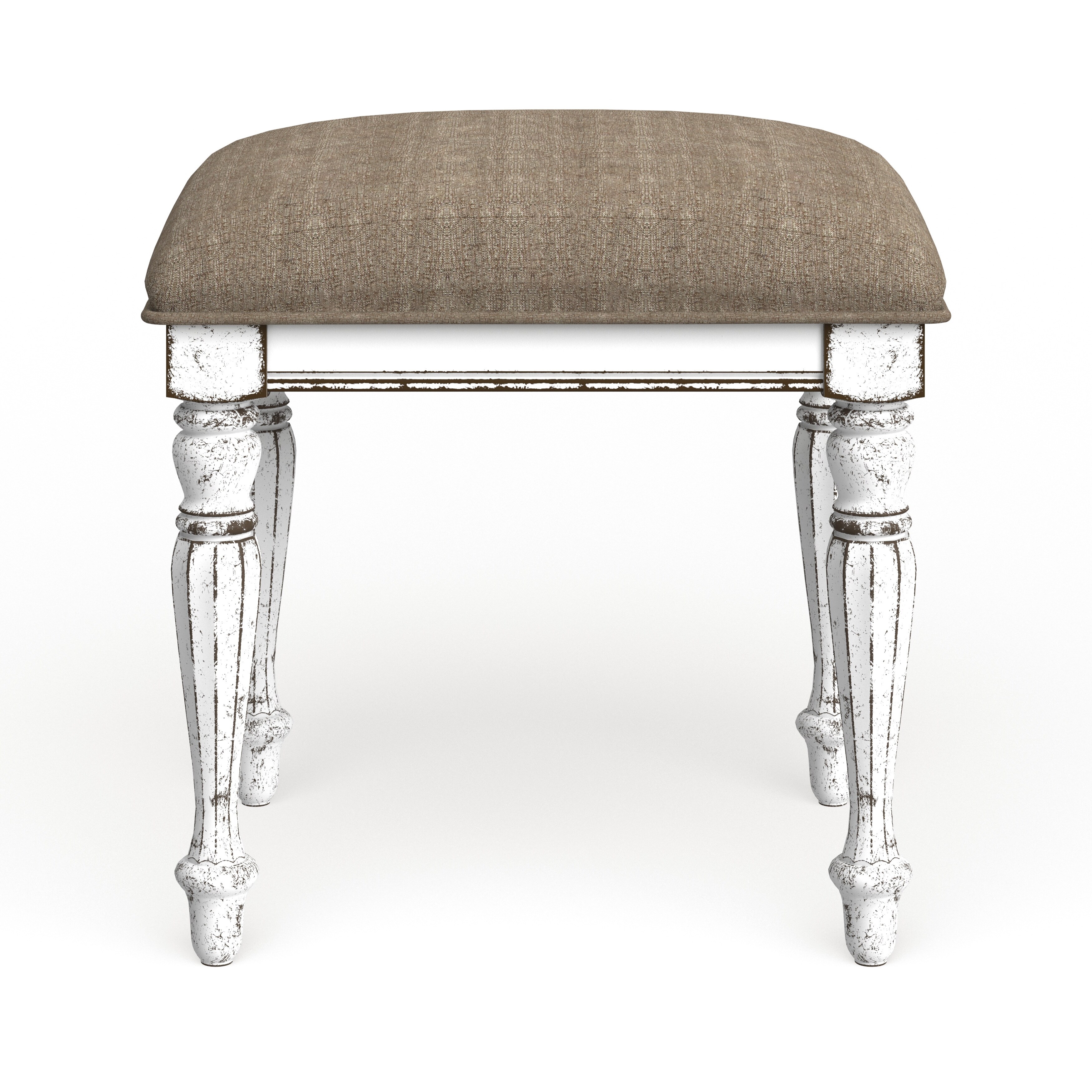 Shop Magnolia Manor Antique White Vanity Stool On Sale