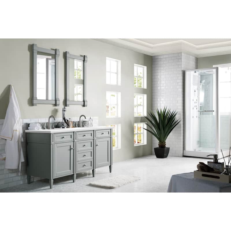 James Martin Vanities 650-V60D-3WZ Brittany 60" Double Basin Poplar