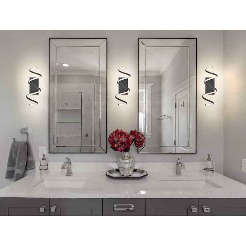 Draper Modern Metal Integrated LED Vanity Light Sconce, by JONATHAN Y