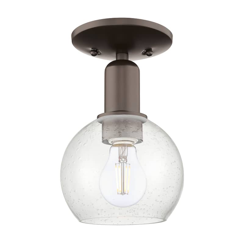 Innovations Lighting 716-1C-10-6 Athens Semi-Flush Athens 6" Wide - Oil Rubbed Bronze / Seedy