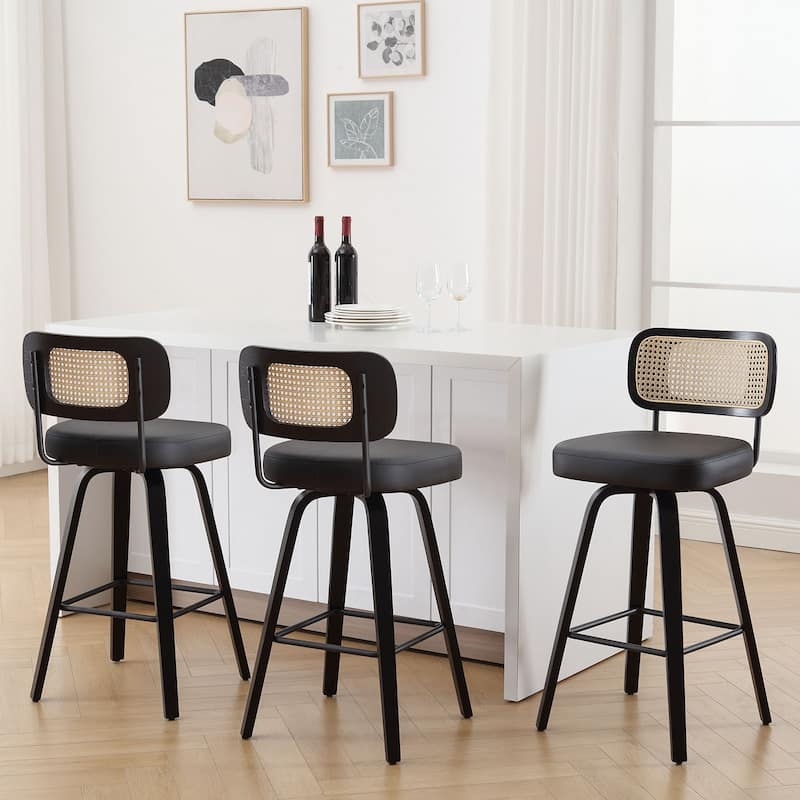 26"/29" Swivel Counter/Bar Stools with Black Bentwood Legs