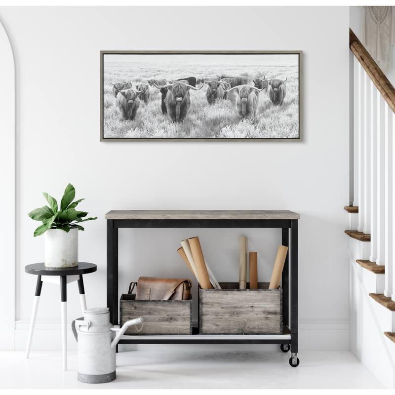 Kate and Laurel Sylvie Cow Herd Canvas by The Creative Bunch Studio