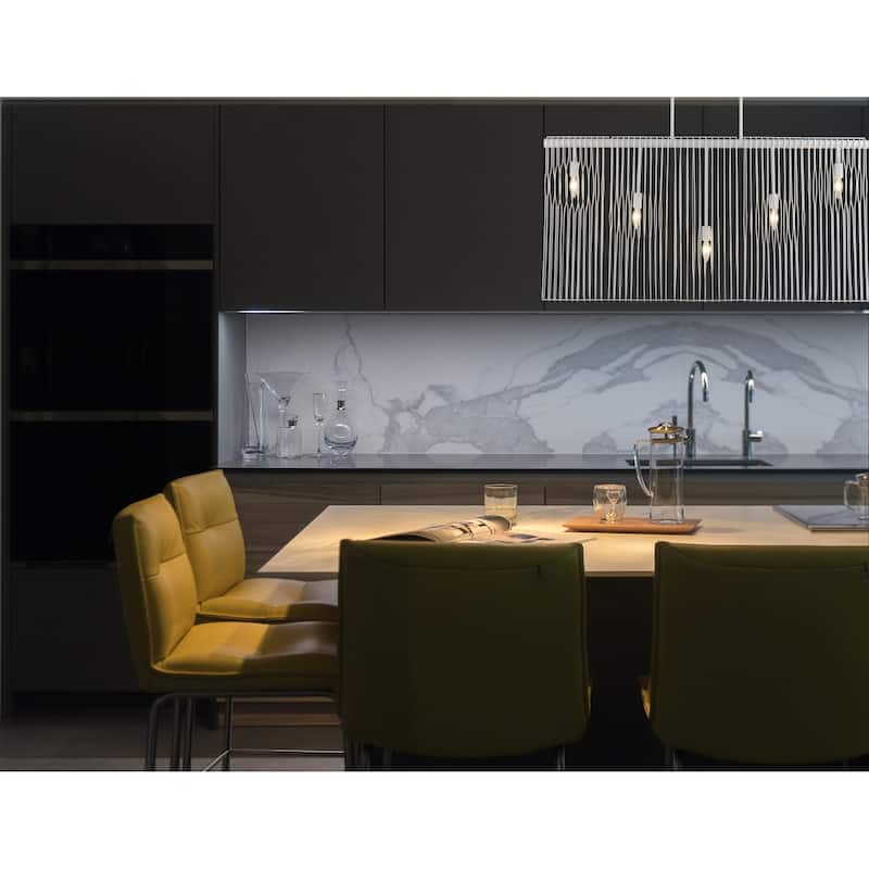 Contour 5 Light White Linear Chandelier